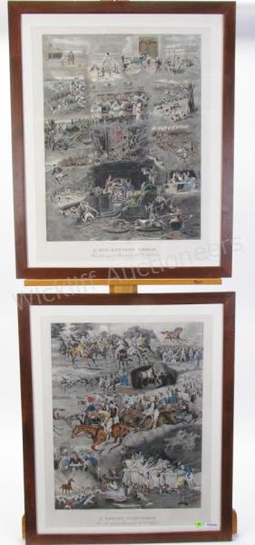 Appraisal: Two framed offset lithographs after original engravings both after Havell