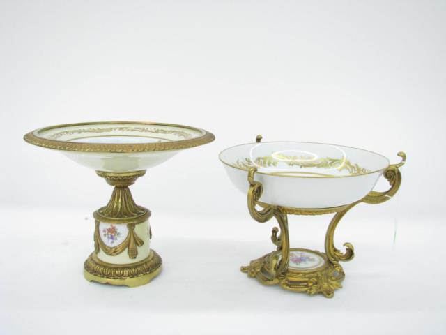 Appraisal: Two th century French porcelain consoles including one with hand