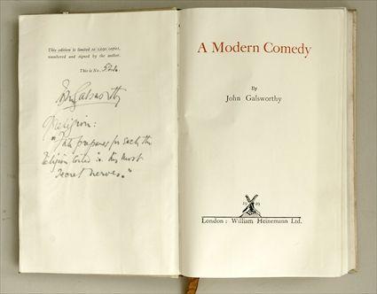 Appraisal: Galsworthy John A Modern Comedy of copies signed by Galsworthy