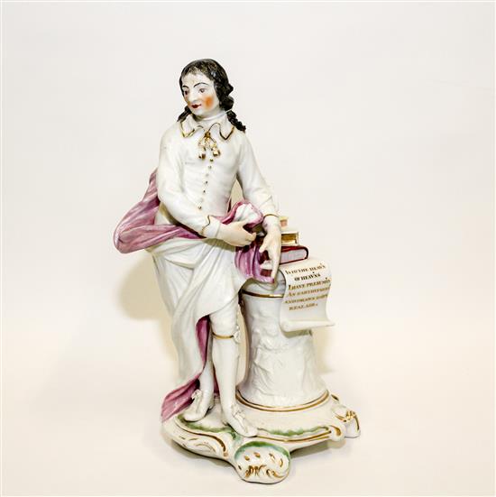 Appraisal: Sale Lot A Derby Porcelain Figure circa depicting Milton leaning