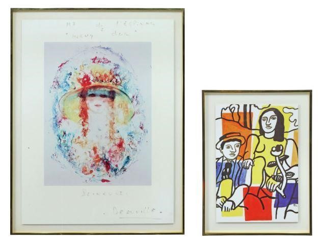 Appraisal: lot of Framed offset prints including Study for the Two