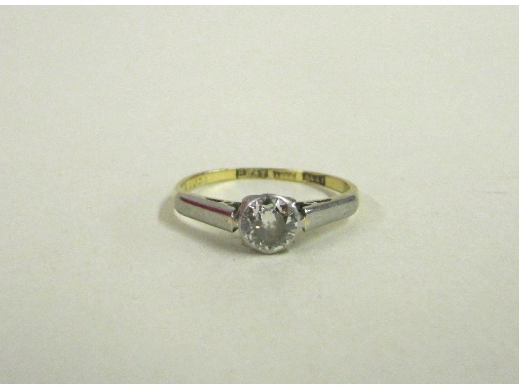 Appraisal: Nineteen twenties ct gold diamond solitaire ring with point rose