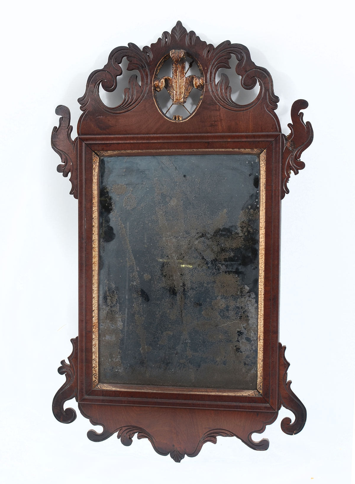 Appraisal: CHIPPENDALE MAHOGANY MIRROR Chippendale mirror of mahogany having a scrolling