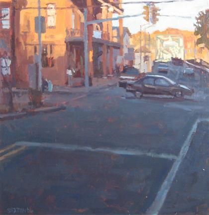 Appraisal: COLLETTE SEXTON american st century SUNSET BRIDGE LAMBERTVILLE Signed and