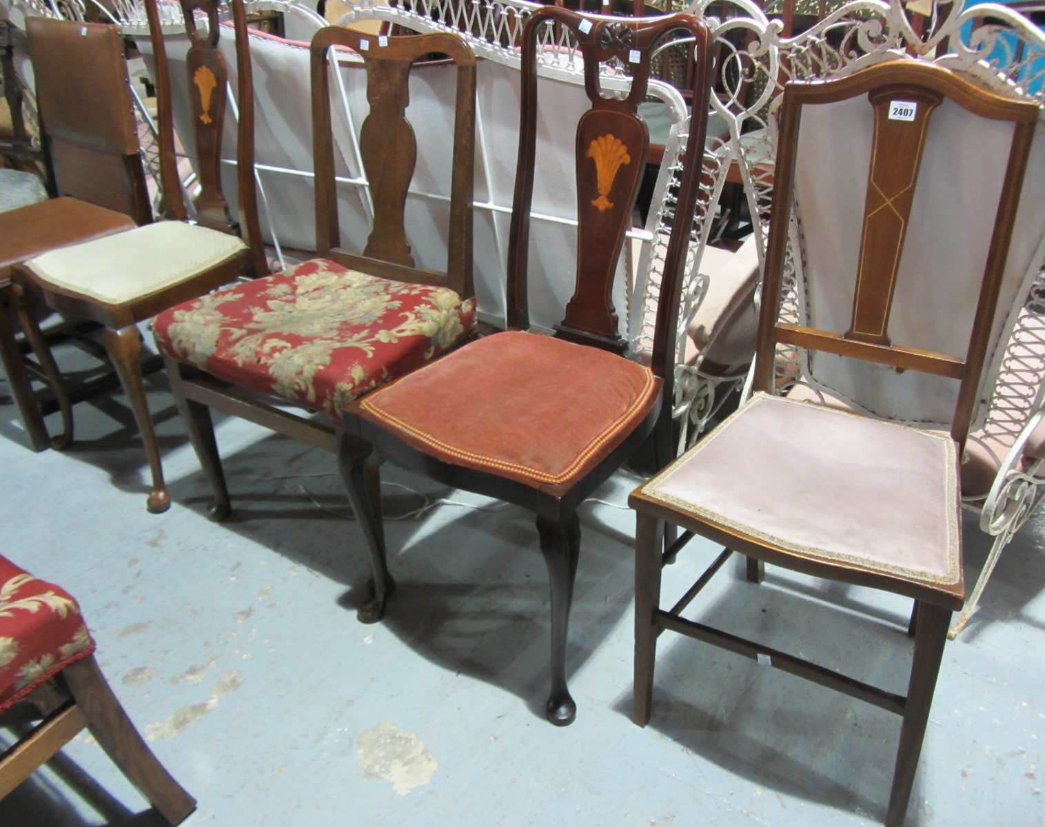 Appraisal: A group of four various dining chairs