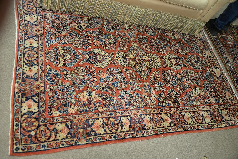 Appraisal: Sarouk Oriental Throw Rug ' x ' Sarouk Oriental Throw