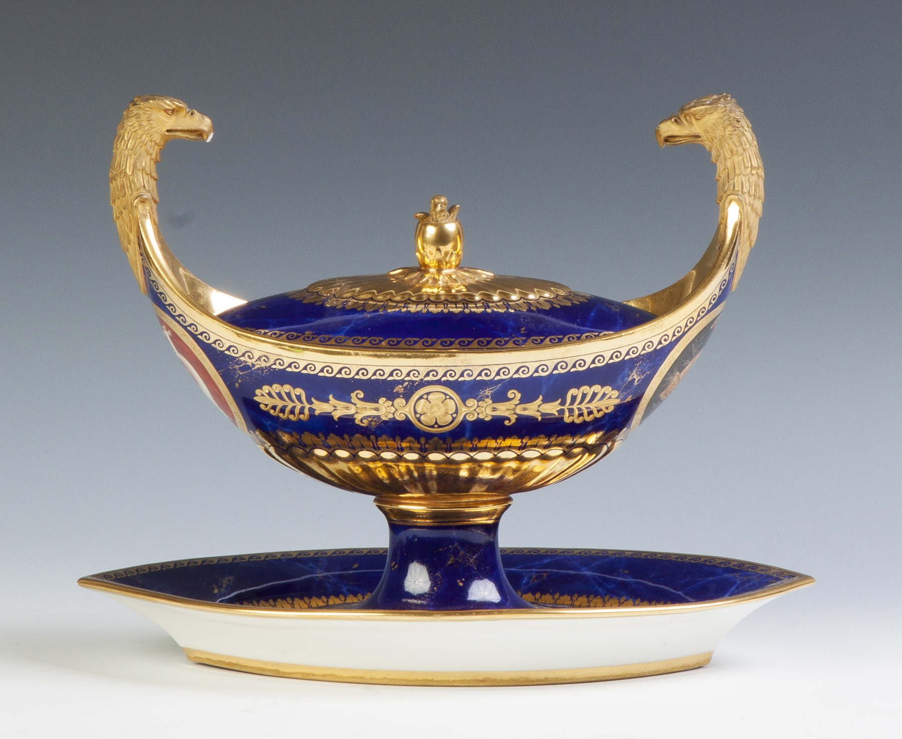 Appraisal: Sevres Cobalt Gold Enameled Tureen from the 'Service Iconographique Grec'