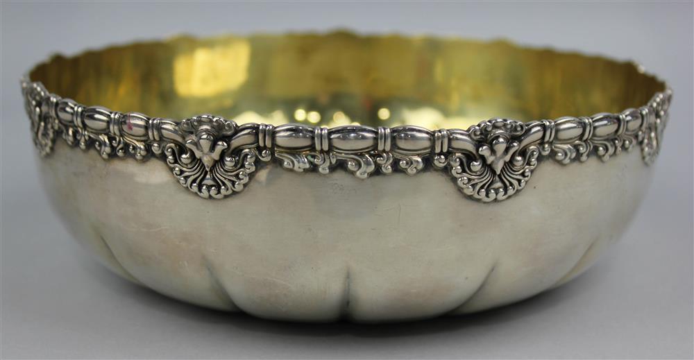 Appraisal: TIFFANY CO PARCEL GILT SILVER BOWL - impressed with factory