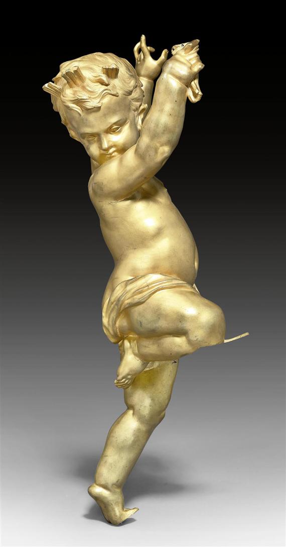 Appraisal: BRONZE FIGURE OF A PUTTO Napoleon III Paris circa Gilt