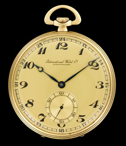 Appraisal: karat yellow gold pocket watch International Watch Company th century