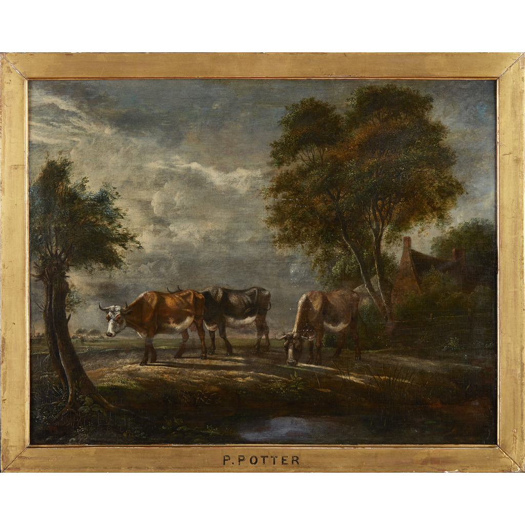 Appraisal: MANNER OF PAULUS POTTER DUTCH - CATTLE GRAZING oil on