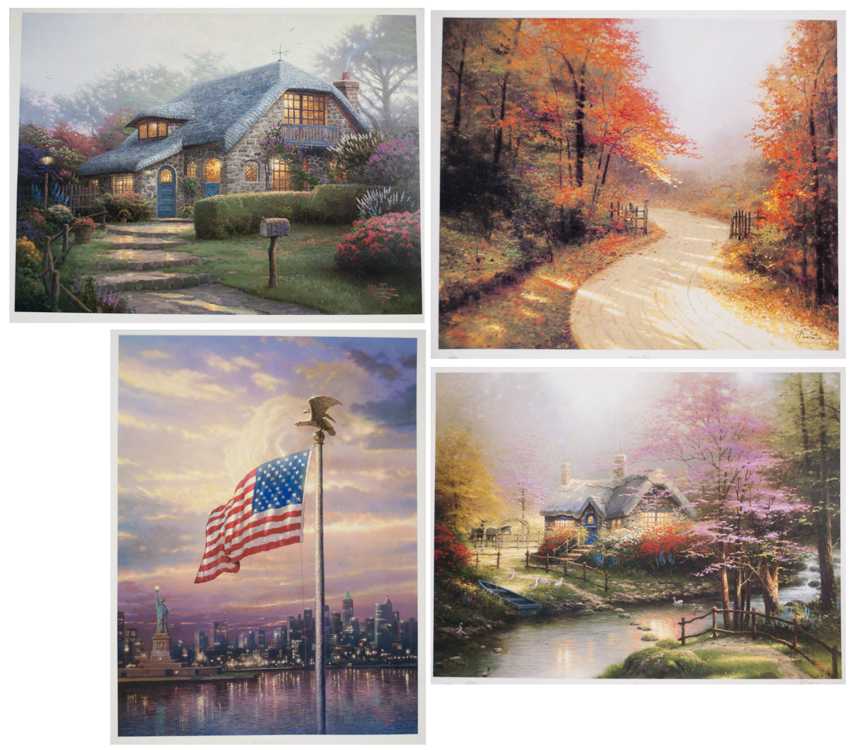 Appraisal: THOMAS KINKADE FOUR OFFSET LITHOGRAPHS ON PAPER United States -