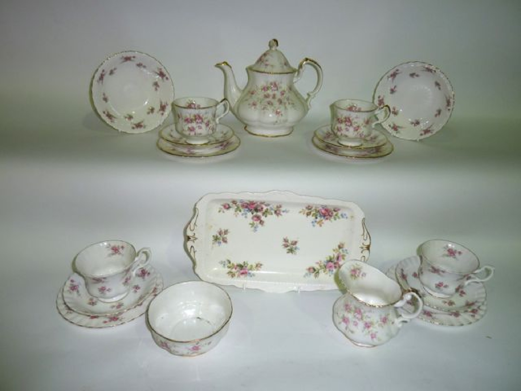 Appraisal: A collection of Paragon Victoriana Rose pattern tea wares comprising