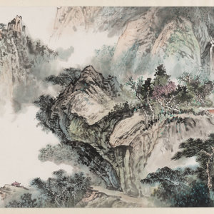 Appraisal: Zhou Yifan Chinese b Landscape ink and color on paper