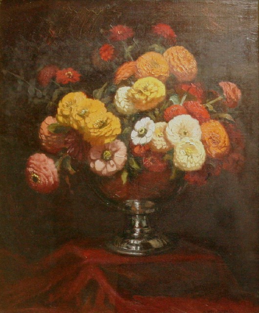 Appraisal: Albert Sherman - Marigolds oil on canvas signed 'Albert Sherman'