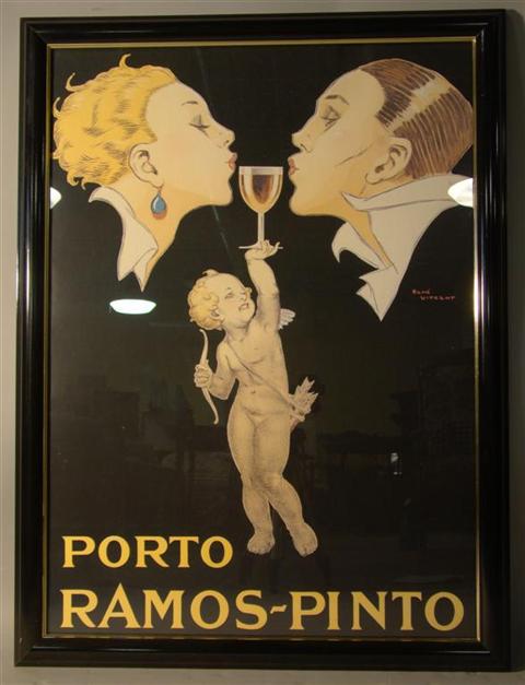 Appraisal: RENE VINCENT FRENCH TH CENTURY PORTO RAMOS-PINTO ADVERTISMENT Poster x