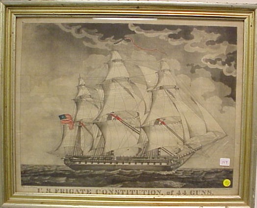 Appraisal: U S Frigate Constitution engraving drawn and published by Wm