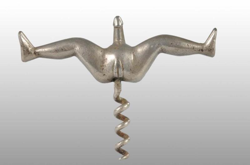 Appraisal: Aluminum Erotic Male Female Anatomy Corkscrew Description French s One