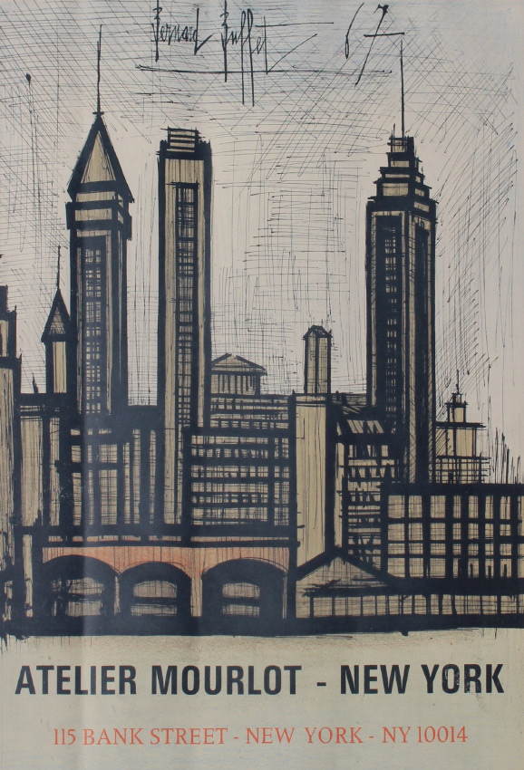 Appraisal: BERNARD BUFFET ATELIER MOURLOT NEW YORK POSTER sight size ''