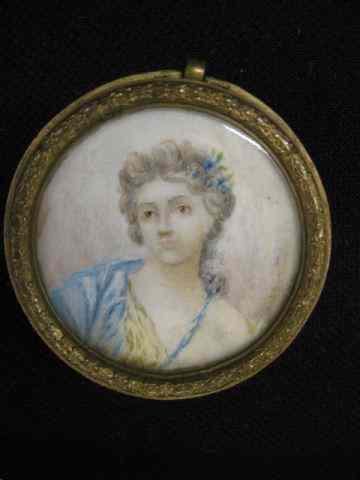 Appraisal: Miniature Painting on Ivory of a Young Lady - ''