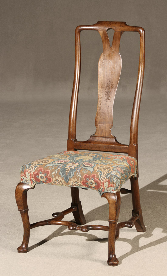 Appraisal: George III Mahogany Side Chair Circa - With floral machine