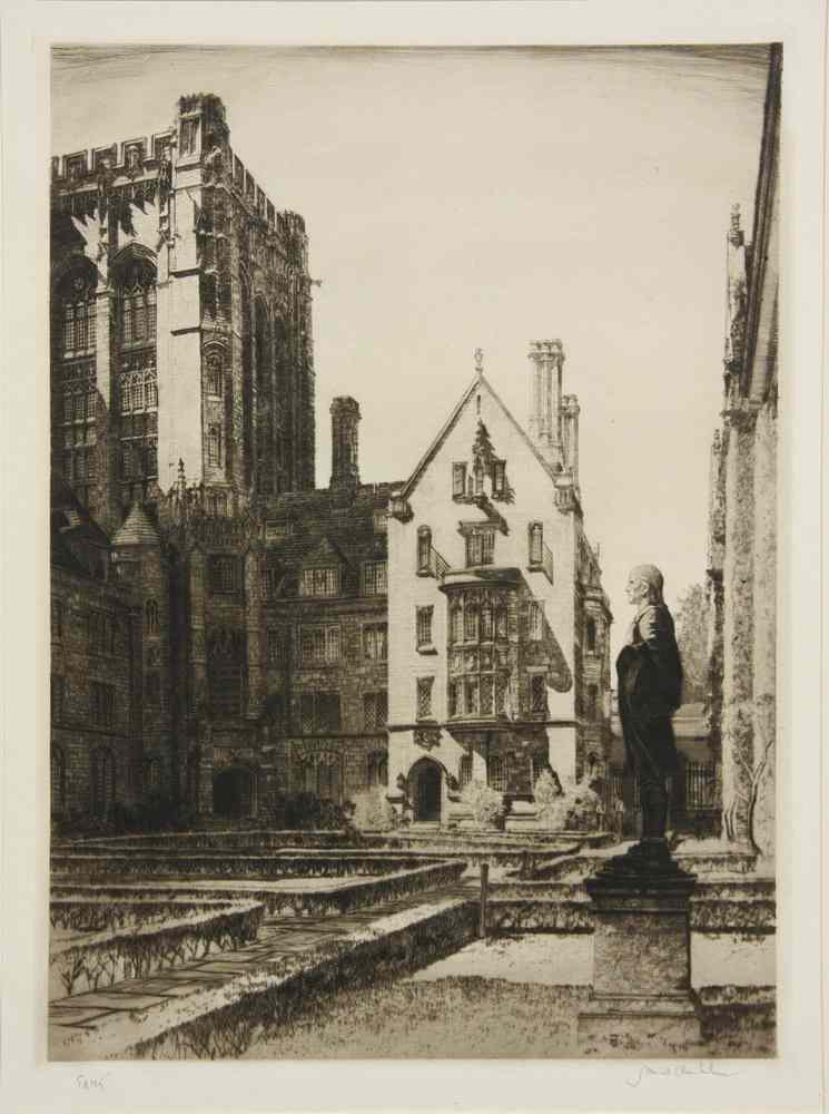 Appraisal: FOLIO OF ETCHINGS - 'Twelve Etchings of Yale' by Samuel