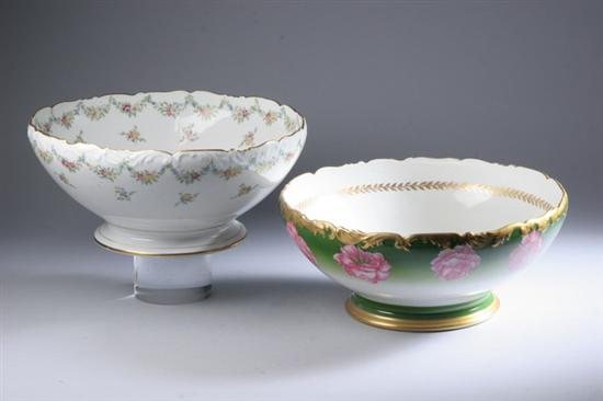 Appraisal: TWO LIMOGES PORCELAIN PUNCHBOWLS late th - early th century