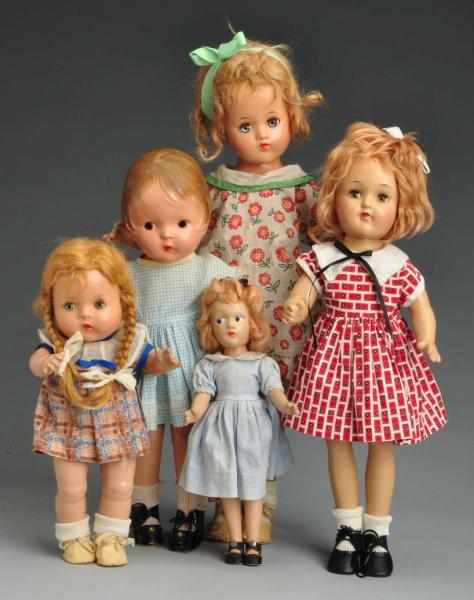 Appraisal: Lot of Composition Dolls Description Unmarked Patsy-type with molded hair