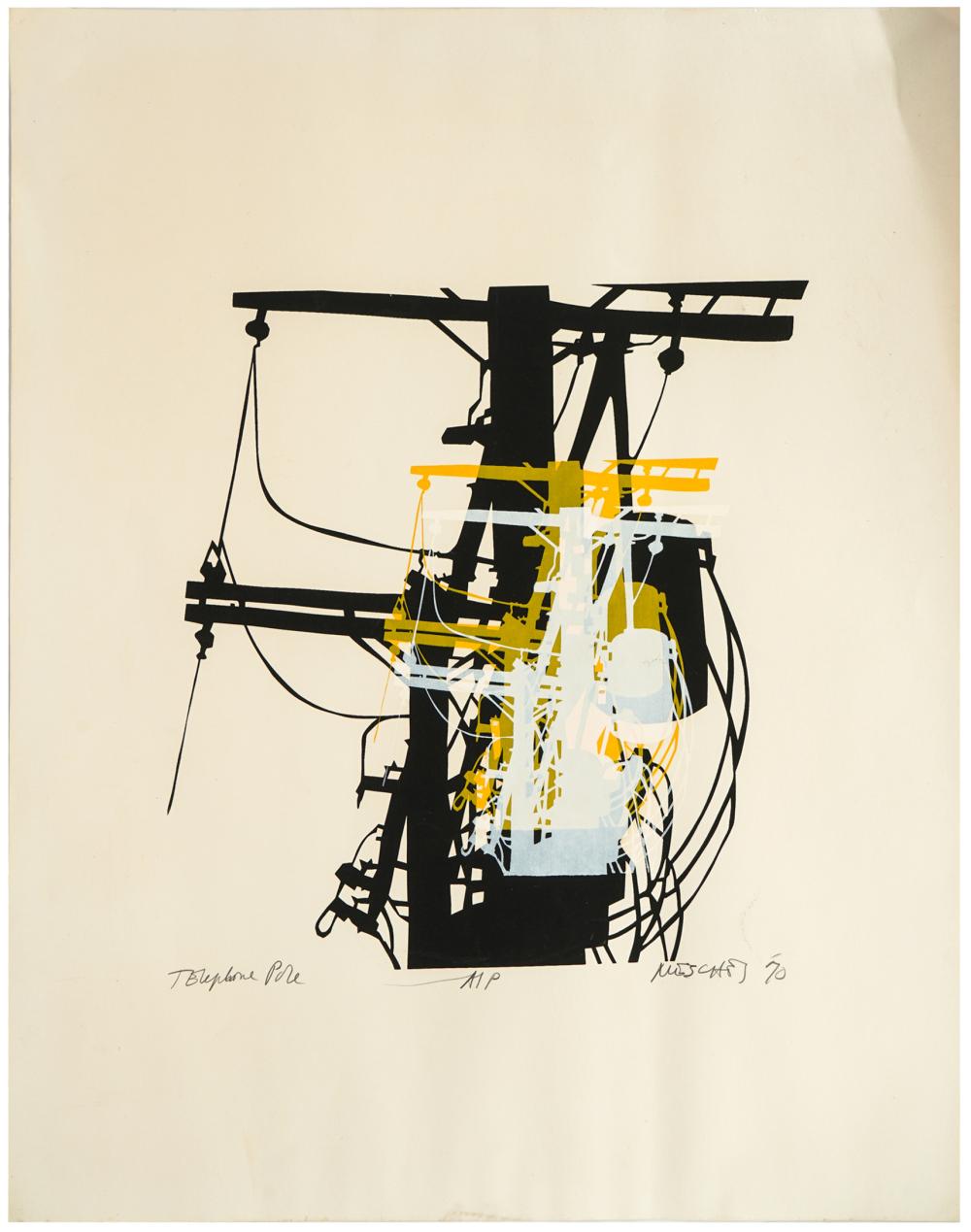 Appraisal: ARNOLD MESCHES - TELEPHONE POLE serigraph unframed pencil-signed and dated