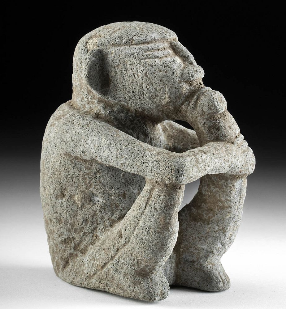 Appraisal: Costa Rican Stone Smoker Sukia Figure Pre-Columbian Central America Costa