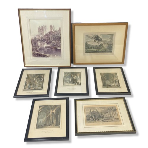 Appraisal: A collection of seven Victorian hand-coloured Engravings of Cathedrals Abbeys