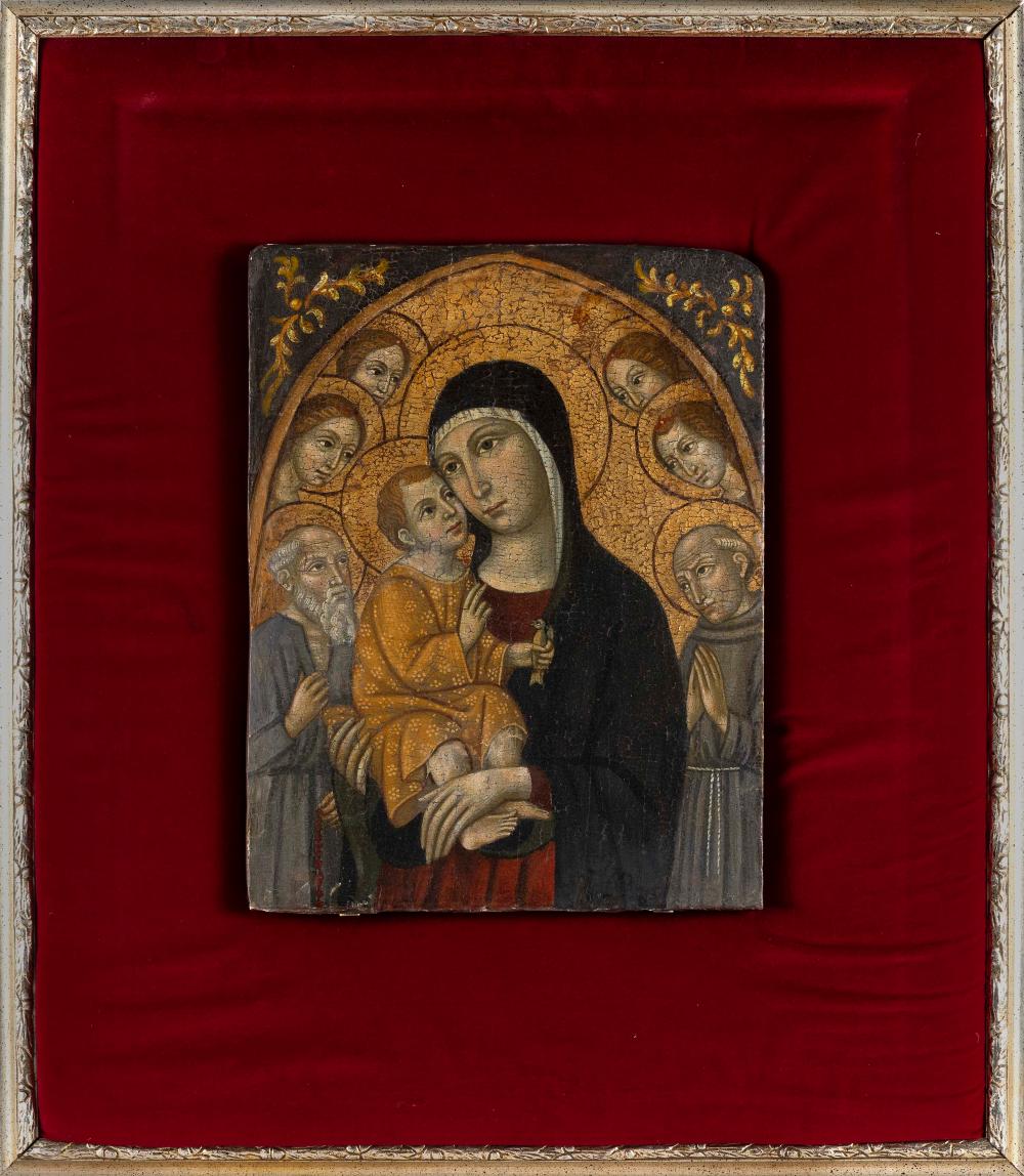 Appraisal: GREEK PAINTED ICON OF THE MADONNA AND CHILD TH CENTURY