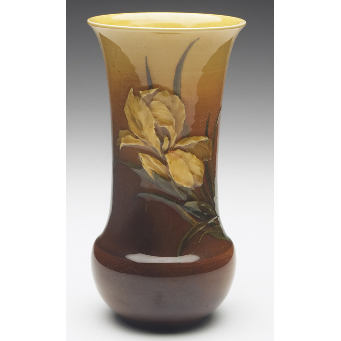 Appraisal: Good Rookwood vase Standard glaze nicely painted iris design executed