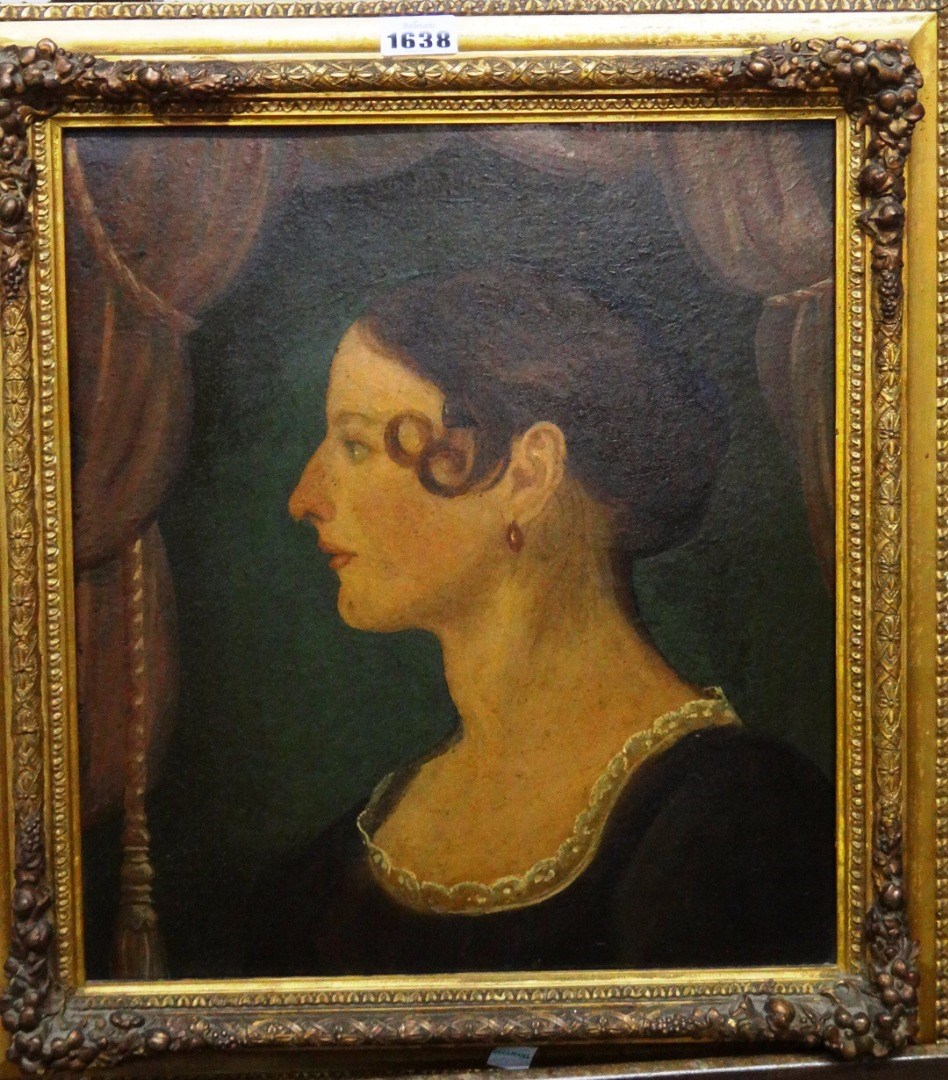 Appraisal: William Ingalton - Profile portrait of a young lady oil