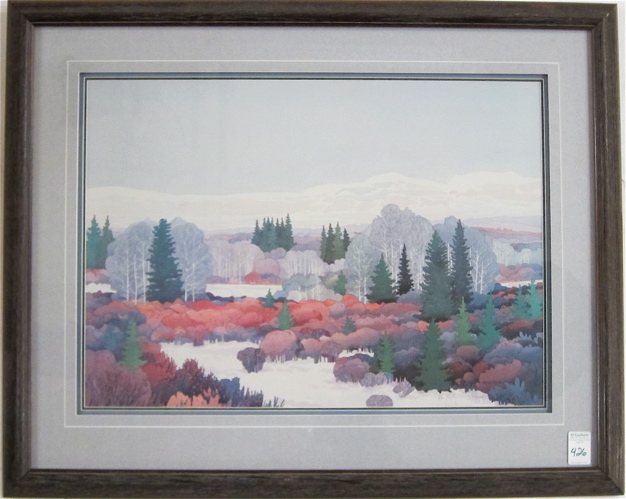 Appraisal: KEITH THOMSON FRAMED LIMITED EDITION PRINT - Landscape with trees