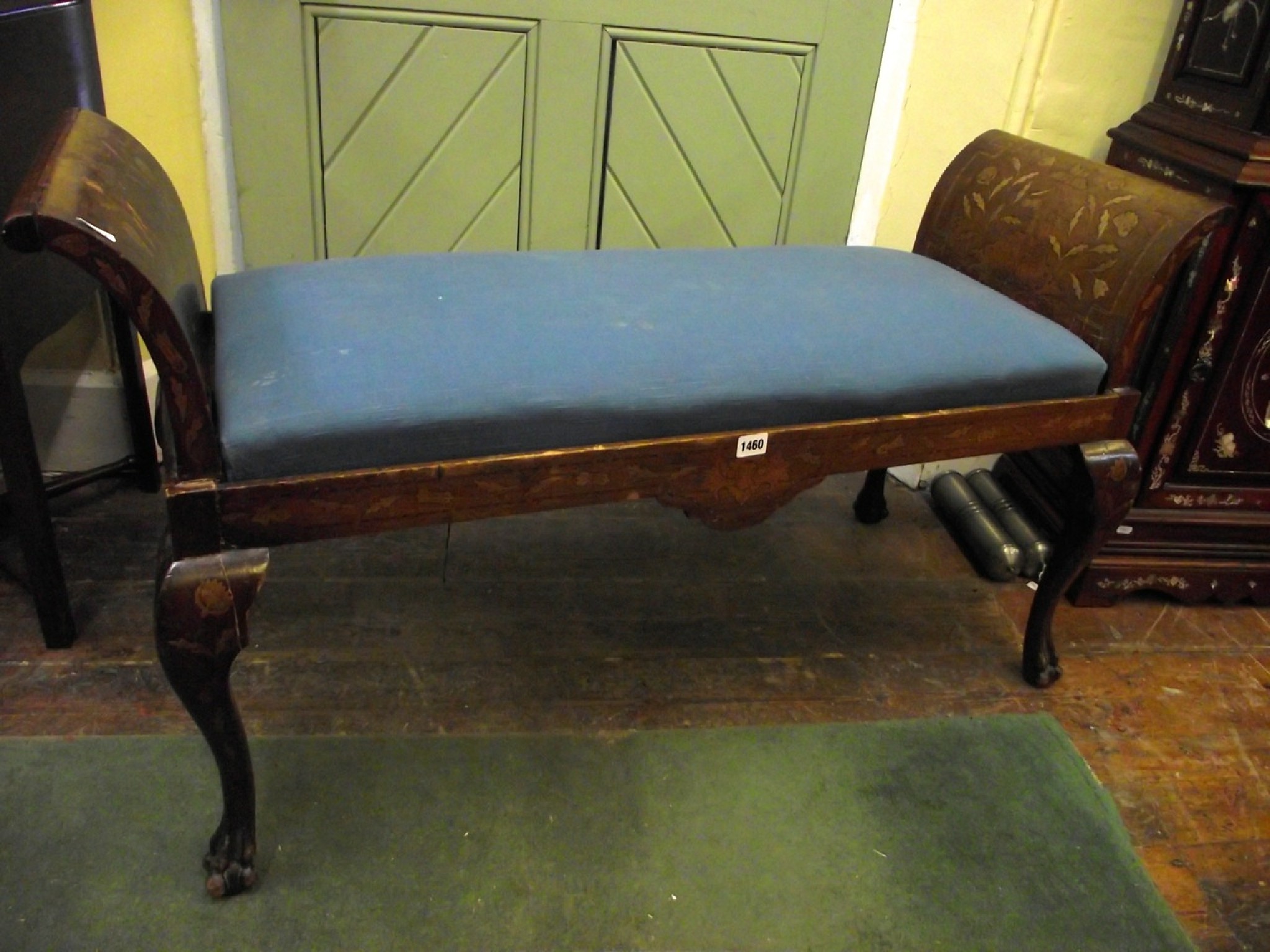 Appraisal: A th century Dutch marquetry window duet seat with swept