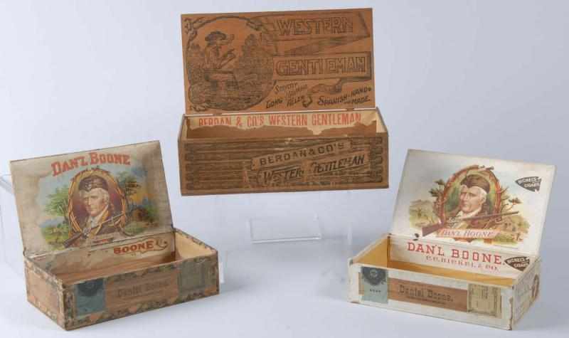 Appraisal: Lot of Cigar Boxes Description Includes two Daniel Boone and