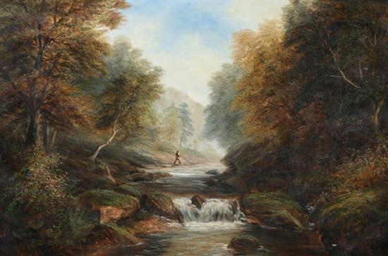 Appraisal: JOSEPH MELLOR British fl - ON THE RIVER HEBDEN signed