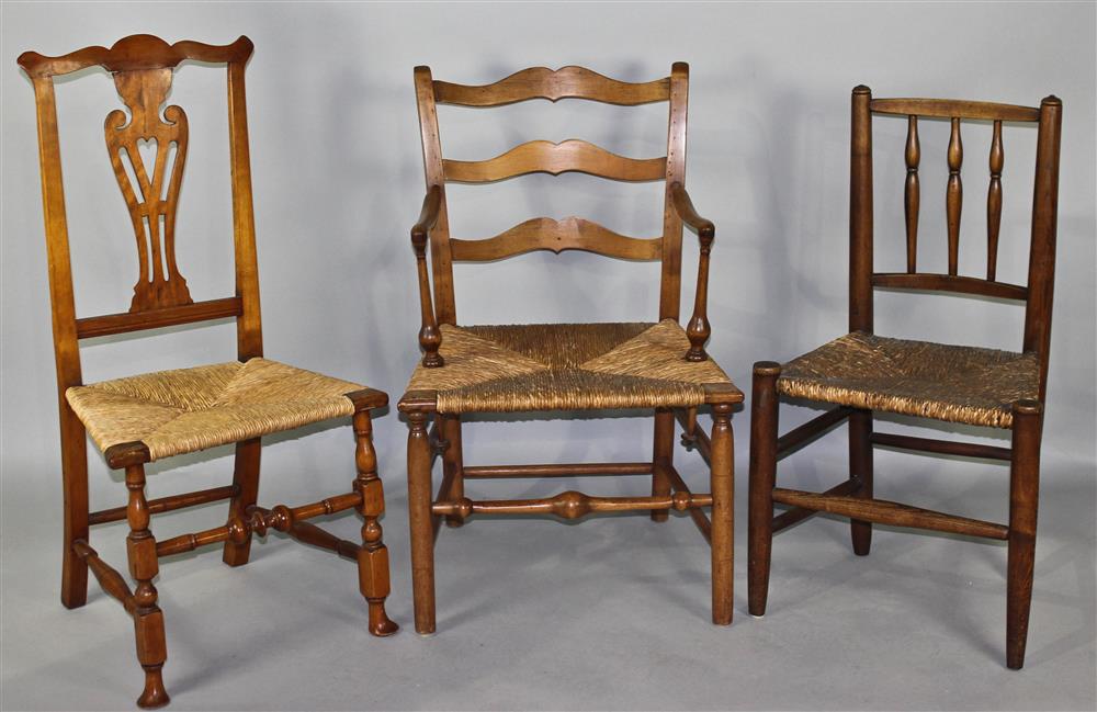 Appraisal: A GROUP OF THREE AMERICAN AND ENGLISH ASSORTED EARLY CHAIRS