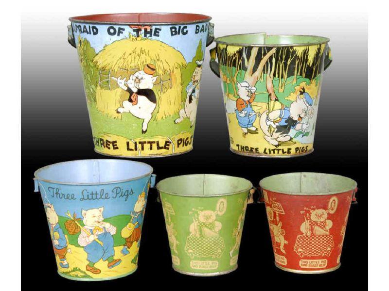 Appraisal: Lot of Walt Disney Tin Big Bad Wolf Little Description