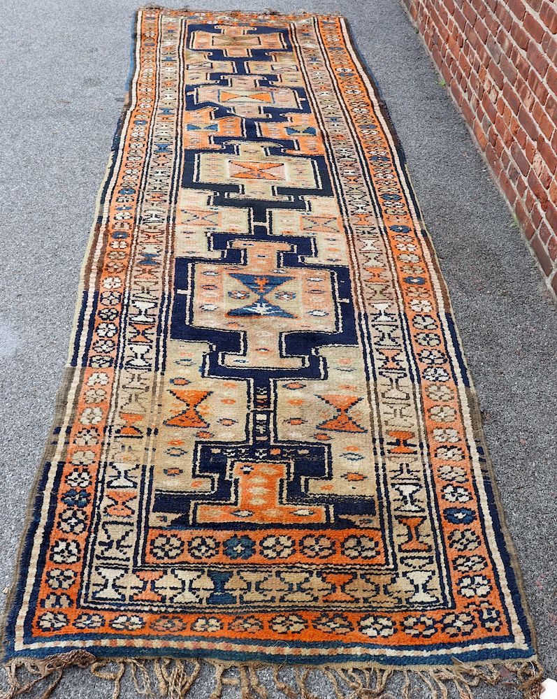 Appraisal: Antique And Finely Hand Woven Kazak Style Runner Nice size