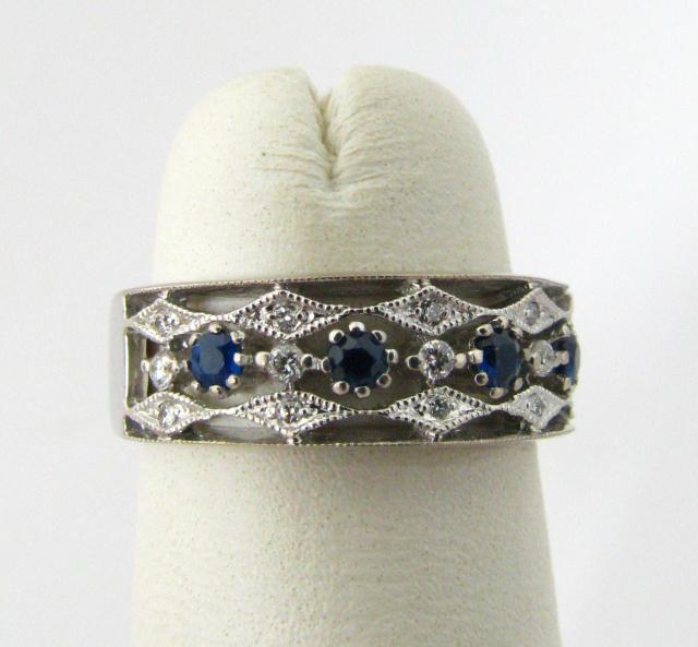 Appraisal: k white gold diamond sapphire band MSRP sku