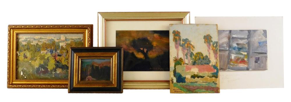 Appraisal: Five impressionistic landscape paintings and drawings Emilie Beckwith th C