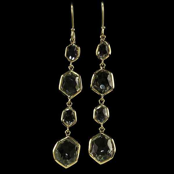 Appraisal: Ippolita k Green Quartz Drop Earrings Ippolita k yellow gold