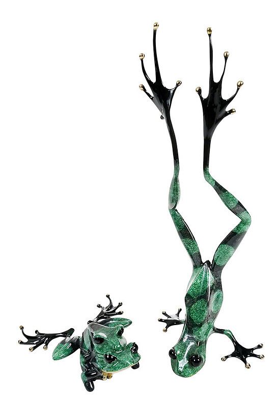 Appraisal: Tim Frogman Cotterill British American born Two enameled bronze sculptures