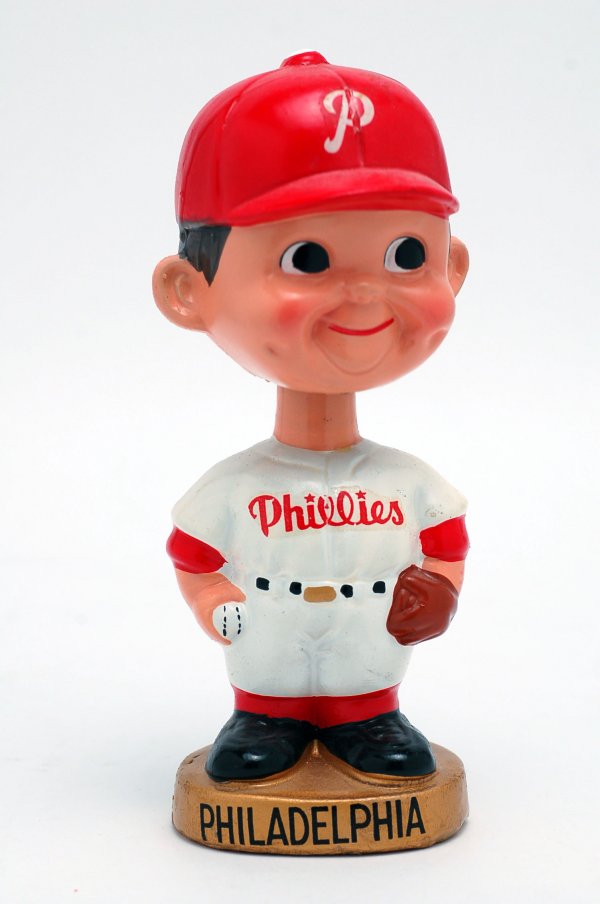 Appraisal: Circa Philadelphia Phillies boy bobblehead atop a gold base with