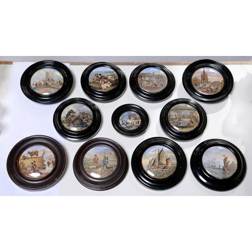 Appraisal: Eleven F R Pratt colour printed earthenware pictorial pot lids