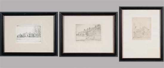 Appraisal: Don Swann American - Three framed etchings each signed ''Homewood