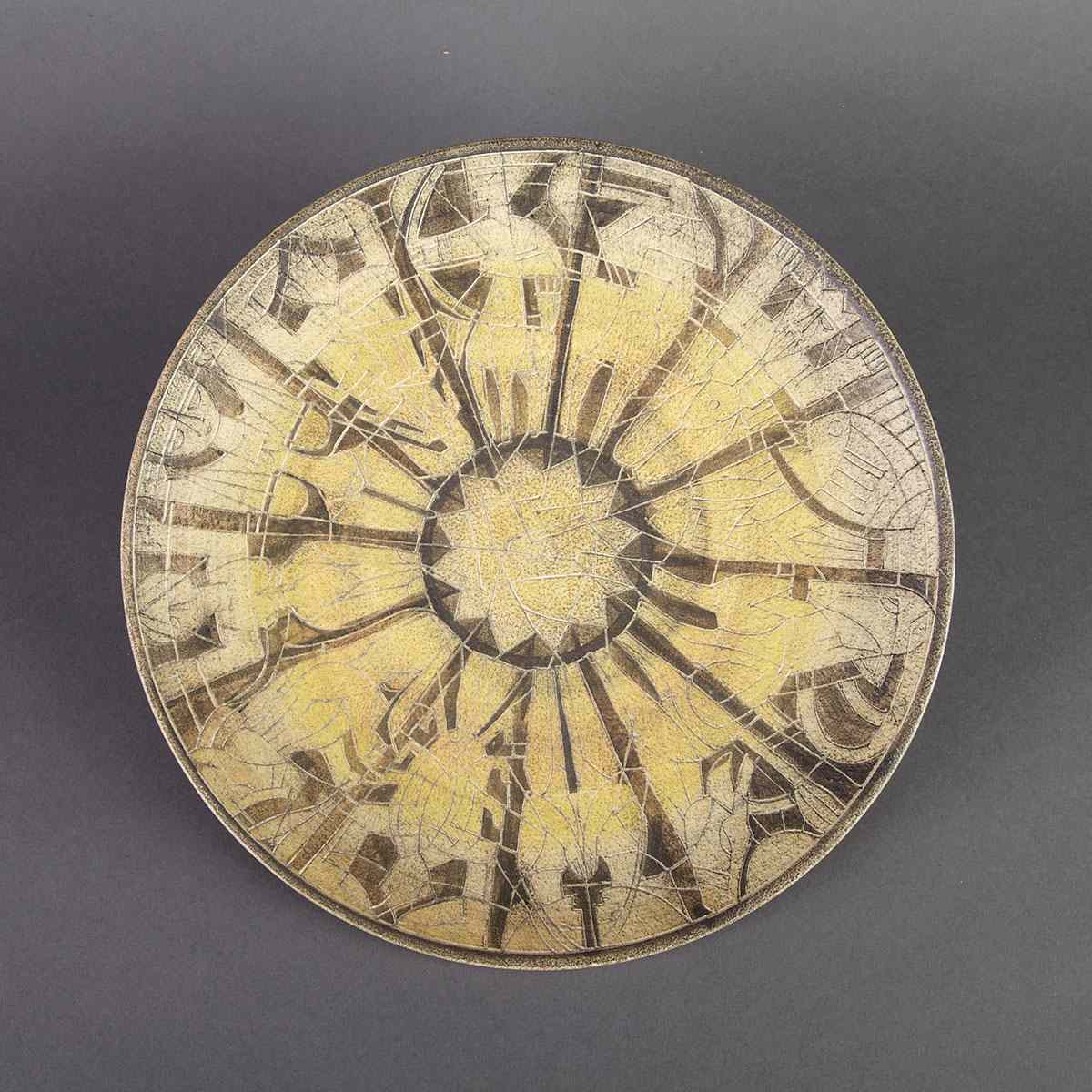 Appraisal: Brooklin Pottery Circular Plaque Theo and Susan Harlander mid- th