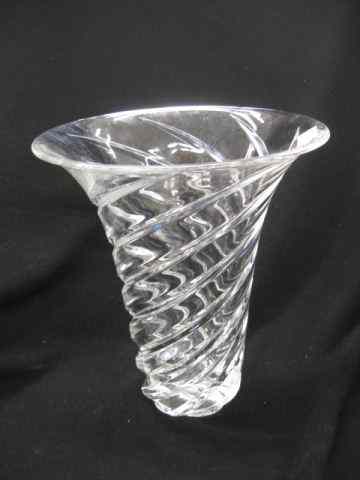 Appraisal: Durand Crystal Vase swirl design '' signed excellent